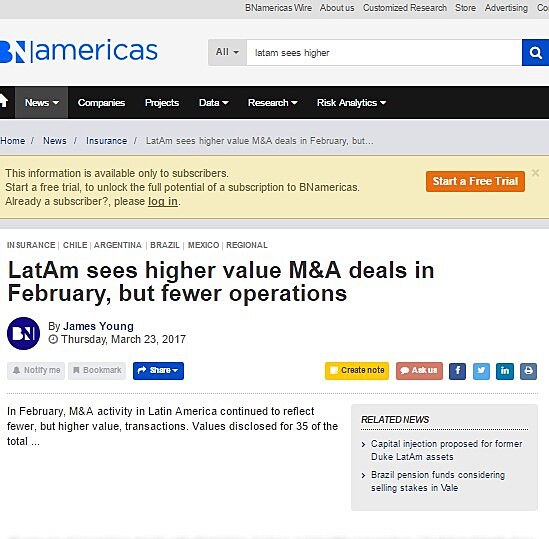 LatAm sees higher value M&A deals in February, but fewer operations